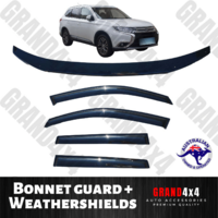 Bonnet Protector Guard + Window Visors to suit Mitsubishi Outlander 2012 - 2020