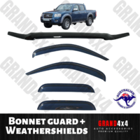 Bonnet Protector Guard + Window Visors to suit Ford Ranger PJ 2007 - 2009