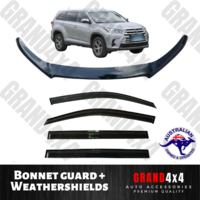 Bonnet Protector Tinted Guard + Window Visors to suit Toyota Kluger 2014 - 2021