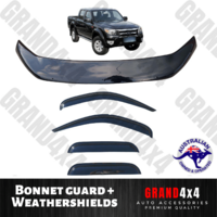 Bonnet Protector Tinted Guard + Window Visors to suit Ford Ranger PK 2009 - 2011