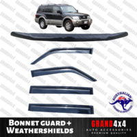 Bonnet Protector Guard + Window Visors suits Mitsubishi Pajero 2000 - 2006