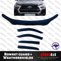 Bonnet Protector Guard + Window Visors to suit Toyota Hilux 2020 - 2024 Tinted