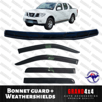 Bonnet Protector Guard + Window Visors to suit Nissan Navara D40 2005-2015 Thai