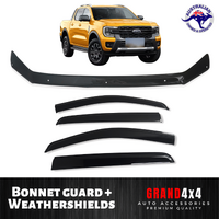 Bonnet Protector + Weathershields Window Visors for Ford Ranger T9 2022+ dualcab