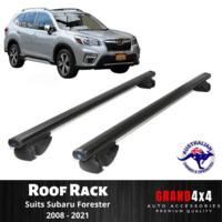2x BLACK Cross Bar Roof Racks for Subaru Forester 2008-2021 connect to siderail