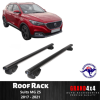 2x BLACK Cross Bar Roof Racks for MG ZS 2017 - 2021 with Raised Roof Rail