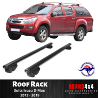 2x BLACK Cross Bar Roof Racks for Isuzu D-Max Dmax 2012-2019 Raised Roof Rail