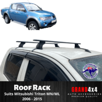Alloy Black Cross Bar Roof Racks for Mitsubishi Triton MN/ML 2006-2015 Ute
