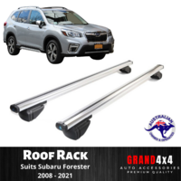 2x SILVER Cross Bar Roof Racks for Subaru Forester 2008-2021 connect to siderail