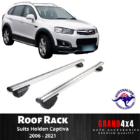 2x Cross Bar Roof Racks for Holden Captiva 2006-2021 with Raised Roof Rail