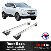 2x SILVER Cross Bars Roof Racks for Hyundai ix35 with Raised Roof Rail