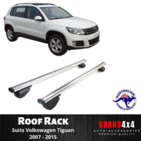 2x SILVER Cross Bars Roof Racks for Volkswagen VW Tiguan 2007-2015 Raised Rail
