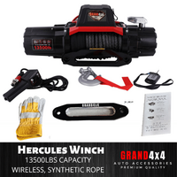 HERCULES 13500LBS WINCH WIRELESS REMOTE SYNTHETIC ROPE 48V DYNEEMA ROPE
