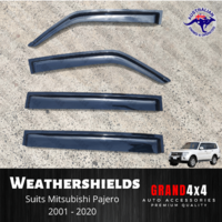 Weathershields Window Visors to suit Mitsubishi Pajero 2001 - 2020 Tinted Black