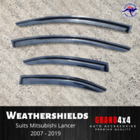 Weathershields Window Visors to suit Mitsubishi Lancer 2007 - 2019 Tinted Black