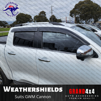 Premium Weathershields Tinted Window Visors for GWM Cannon 2019-2022 Great Wall