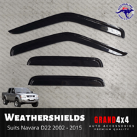 Weathershields Tinted Window Visors for Nissan Navara D22 2002 - 2015 Dual Cab 
